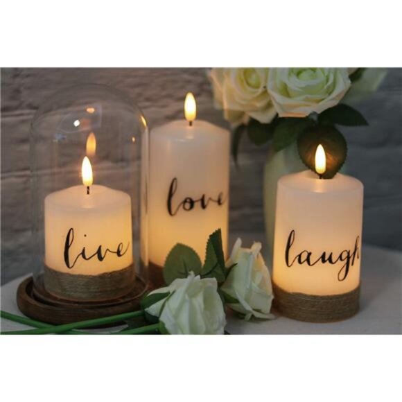 Battery Flameless Candles with 10-Key Remote Timer, Real Wax Pillar LED Candles - Picture 4 of 6